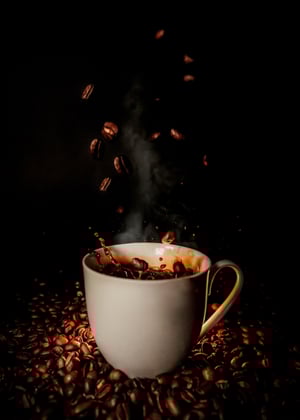 Dramatic shot of coffee cup